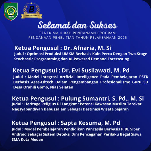 Penerima Hibah Pendanaan Program Pendanaan Penelitian Tahun Pelaksanaan 2025